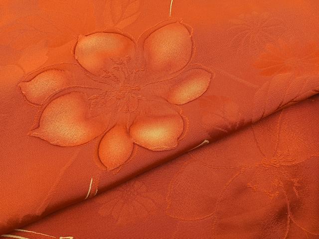 平和屋着物●上質な小紋　地紋起こし　枝花文　正絹　逸品　BAAX6308hj