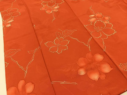 平和屋着物●上質な小紋　地紋起こし　枝花文　正絹　逸品　BAAX6308hj