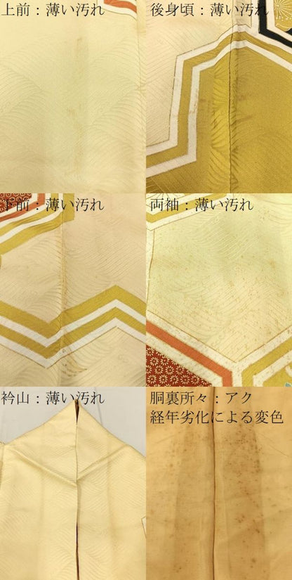 平和屋着物■豪華振袖　駒刺繍　毘沙門亀甲花文　金彩　正絹　逸品　BAAX6313hj