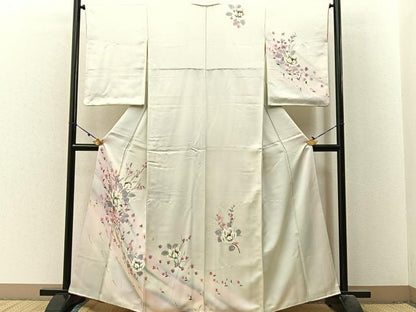 平和屋着物■訪問着　手描き　舞花文　暈し染め　正絹　逸品　BAAX6315hj