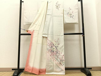 平和屋着物■訪問着　手描き　舞花文　暈し染め　正絹　逸品　BAAX6315hj