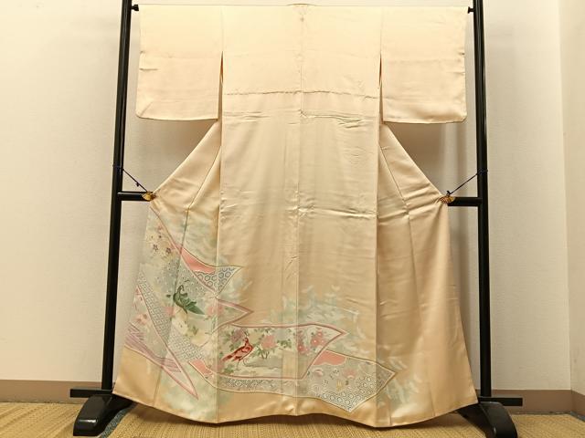 平和屋着物■豪華色留袖　孔雀有職花文　正絹　逸品　BAAX6316hj