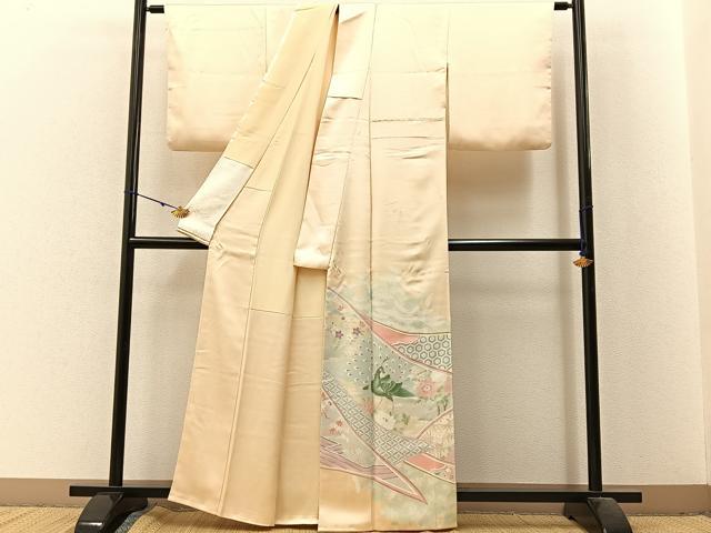平和屋着物■豪華色留袖　孔雀有職花文　正絹　逸品　BAAX6316hj