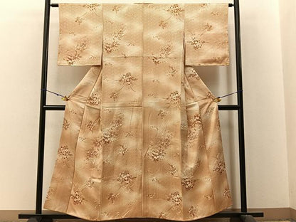 平和屋着物■上質な小紋　草花文　暈し染め　正絹　逸品　BAAX6321hj