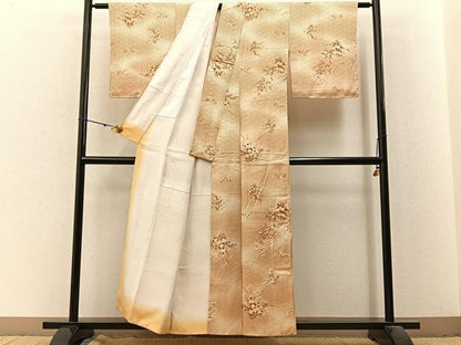 平和屋着物■上質な小紋　草花文　暈し染め　正絹　逸品　BAAX6321hj