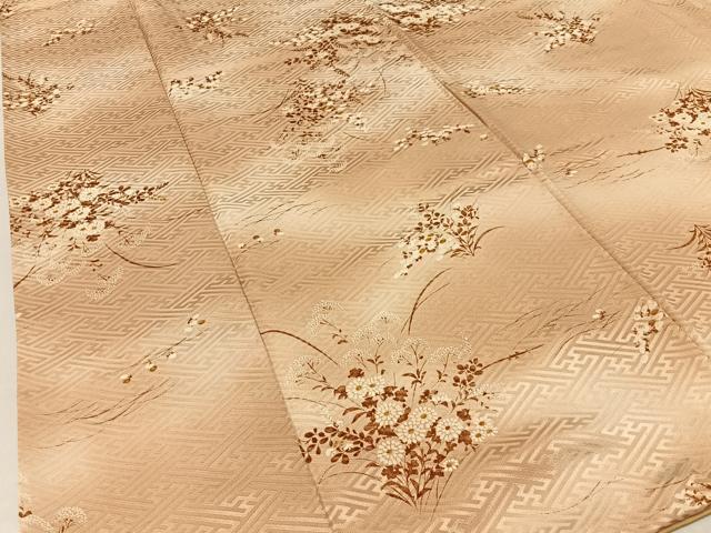 平和屋着物■上質な小紋　草花文　暈し染め　正絹　逸品　BAAX6321hj