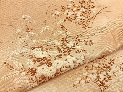 平和屋着物■上質な小紋　草花文　暈し染め　正絹　逸品　BAAX6321hj