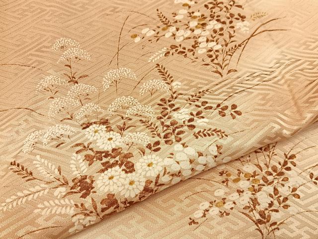平和屋着物■上質な小紋　草花文　暈し染め　正絹　逸品　BAAX6321hj