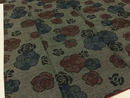 平和屋着物■上質な紬　薔薇　正絹　逸品　BAAX6323hj