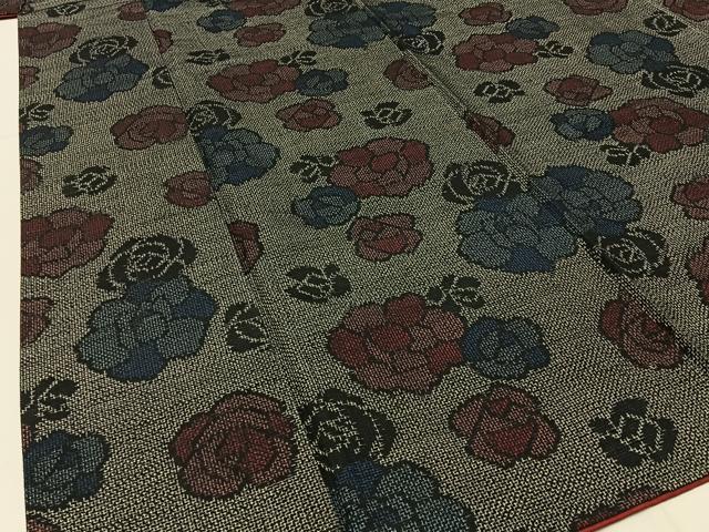 平和屋着物■上質な紬　薔薇　正絹　逸品　BAAX6323hj