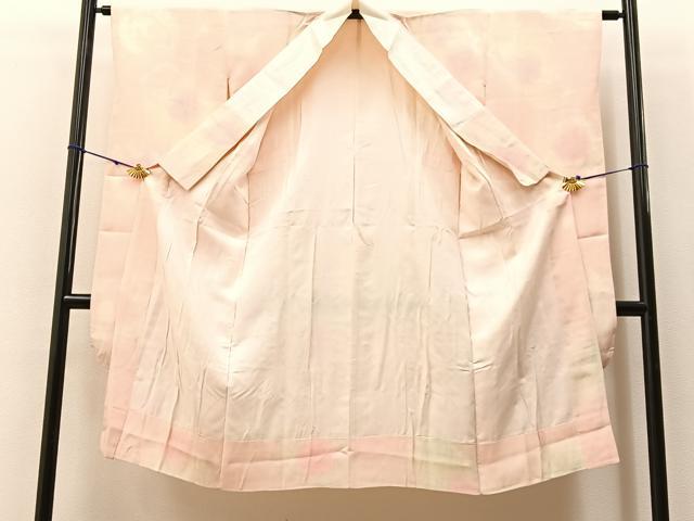 平和屋着物■振袖用長襦袢　袷　飛鶴花地紋　暈し染め　正絹　逸品　BAAX6328hj
