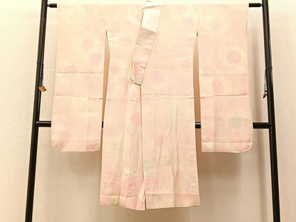 平和屋着物■振袖用長襦袢　袷　飛鶴花地紋　暈し染め　正絹　逸品　BAAX6328hj