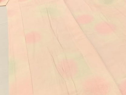 平和屋着物■振袖用長襦袢　袷　飛鶴花地紋　暈し染め　正絹　逸品　BAAX6328hj