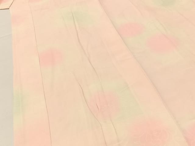 平和屋着物■振袖用長襦袢　袷　飛鶴花地紋　暈し染め　正絹　逸品　BAAX6328hj
