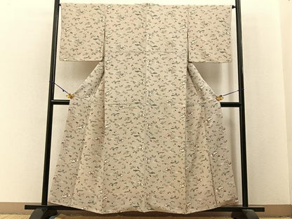 平和屋着物■上質な小紋　型染め　地紙風景文　正絹　逸品　BAAX6331hj