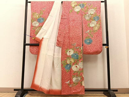 平和屋着物■豪華振袖　総刺繍　菊　金銀糸　正絹　逸品　BAAX6335hj