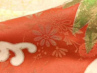 平和屋着物■豪華振袖　駒刺繍　流水裏菊文　金彩　金通し地　正絹　逸品　BAAX6336hj