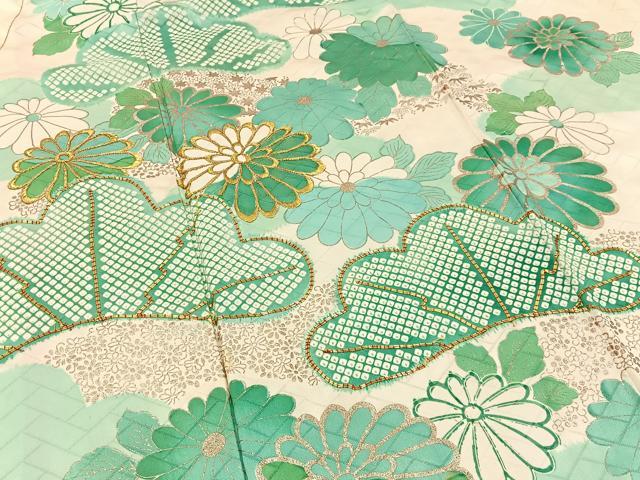 平和屋着物■豪華振袖　駒刺繍　鹿の子松菊文　銀彩　正絹　逸品　BAAX6337hj
