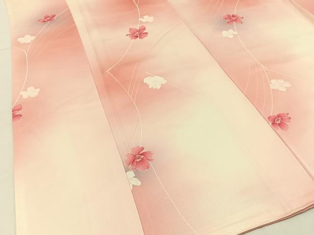 平和屋着物■上質な小紋　舞花文　暈し染め　正絹　逸品　未使用　BAAX6338hj