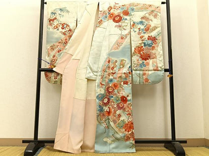 平和屋着物■豪華振袖　刺繍　束ね熨斗菊花文　金彩　正絹　逸品　BAAX6339hj