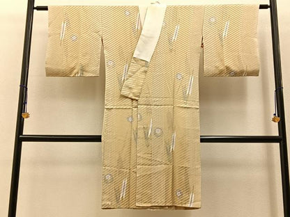 平和屋着物■長襦袢　無双仕立て　矢羽根手毬文　正絹　逸品　BAAX6341hj