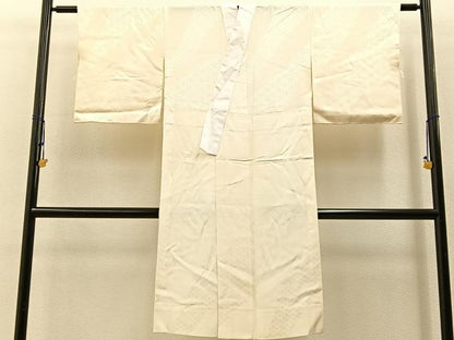 平和屋着物■長襦袢　無双仕立て　麻の葉地紋　正絹　逸品　BAAX6342hj