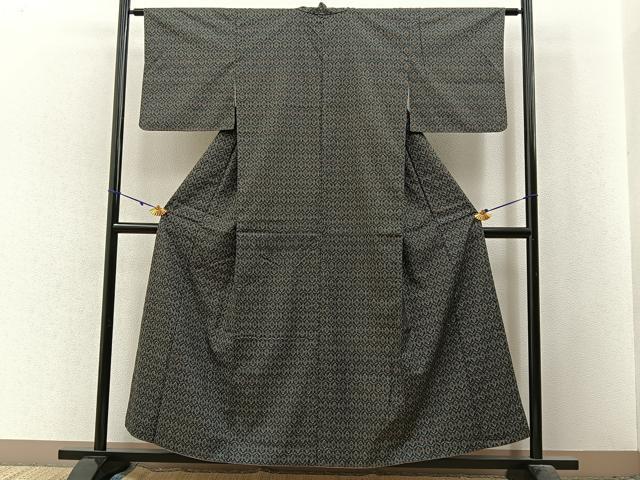 平和屋着物■上質な紬　亀甲吉祥文　正絹　逸品　BAAX6349hj