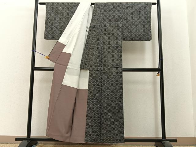 平和屋着物■上質な紬　亀甲吉祥文　正絹　逸品　BAAX6349hj
