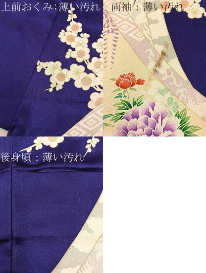 平和屋着物■豪華振袖　駒刺繍　飛鶴花絵巻文　金彩　正絹　逸品　BAAX6350hj