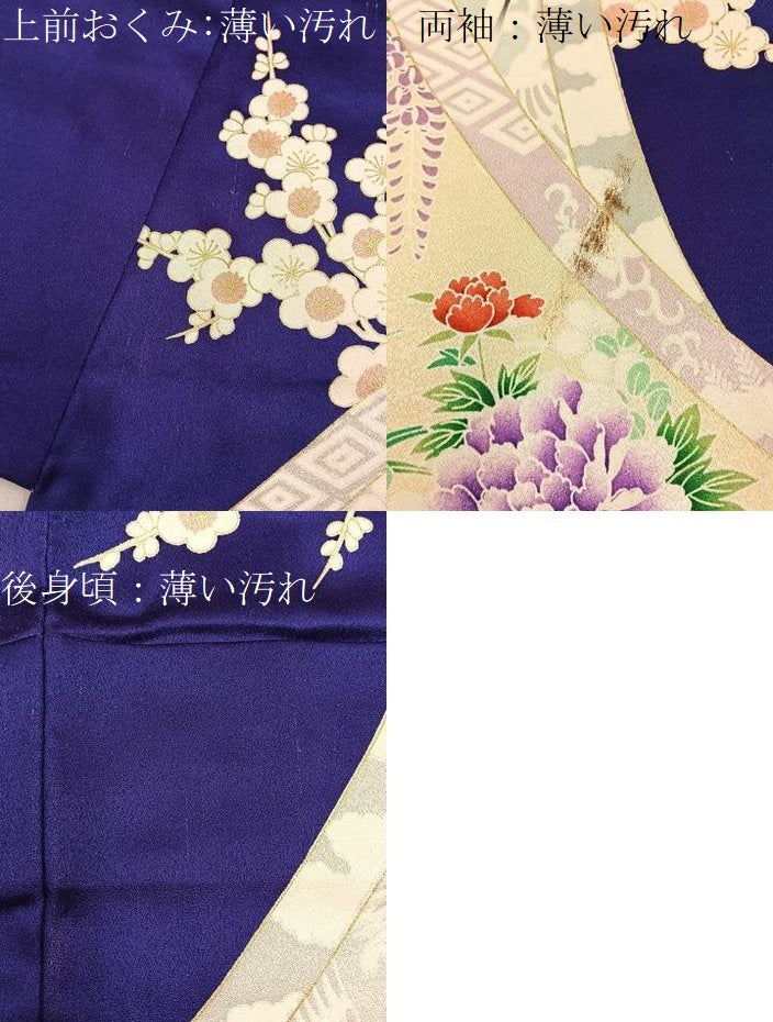 平和屋着物■豪華振袖　駒刺繍　飛鶴花絵巻文　金彩　正絹　逸品　BAAX6350hj