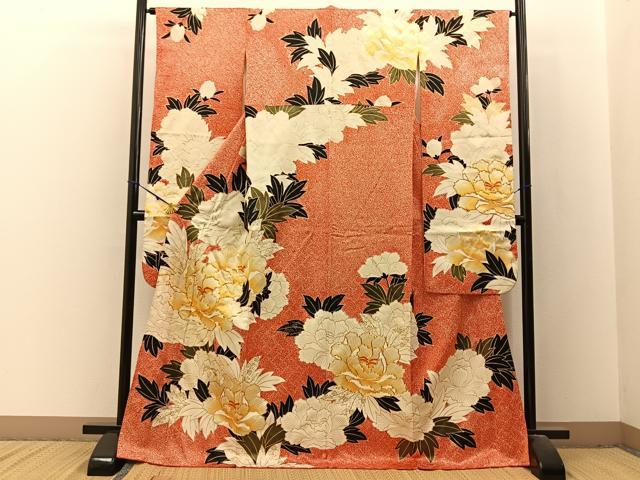 平和屋着物■豪華振袖　駒刺繍　牡丹　金彩　正絹　逸品　BAAX6352hj