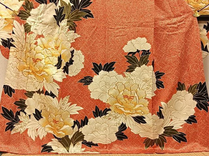 平和屋着物■豪華振袖　駒刺繍　牡丹　金彩　正絹　逸品　BAAX6352hj