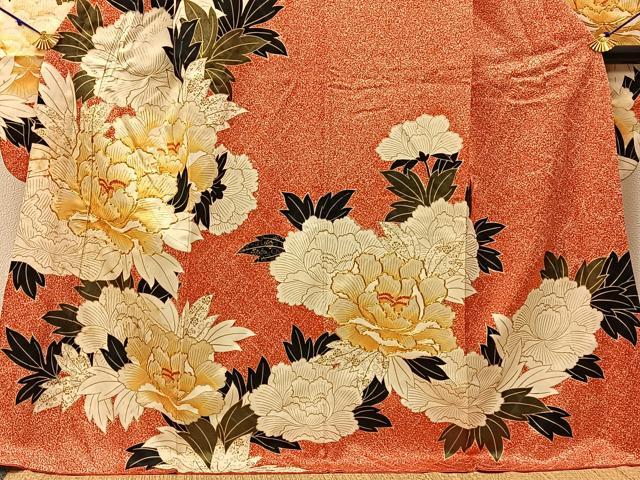 平和屋着物■豪華振袖　駒刺繍　牡丹　金彩　正絹　逸品　BAAX6352hj