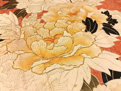 平和屋着物■豪華振袖　駒刺繍　牡丹　金彩　正絹　逸品　BAAX6352hj