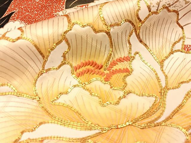 平和屋着物■豪華振袖　駒刺繍　牡丹　金彩　正絹　逸品　BAAX6352hj