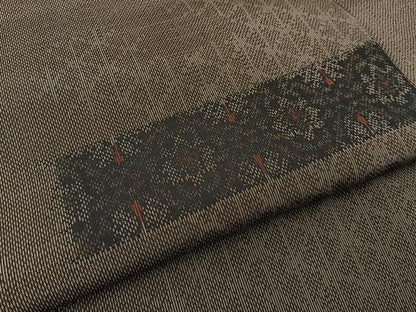 平和屋着物■上質な紬　横段花文　正絹　逸品　未使用　BAAX6354hj