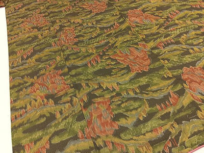 平和屋着物■上質な紬　樹林風景文　正絹　逸品　BAAX6355hj