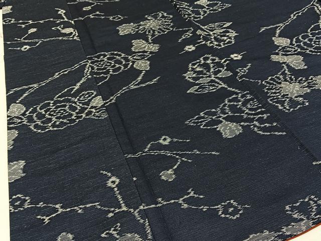 平和屋着物■上質な紬　枝花文　正絹　逸品　BAAX6357hj
