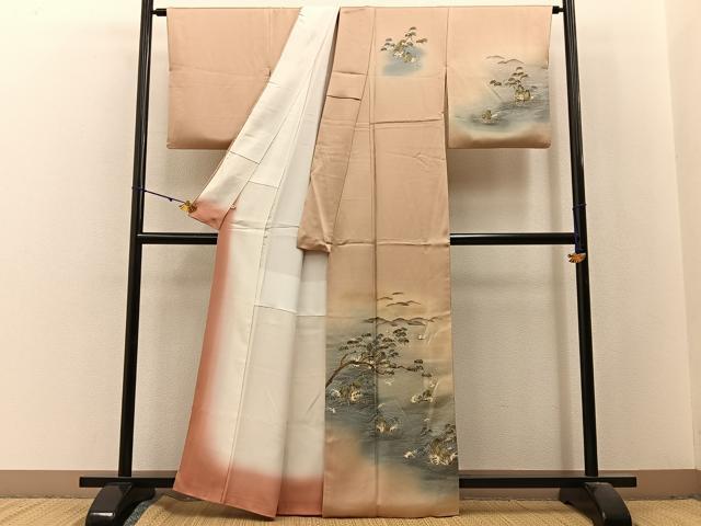 平和屋着物■訪問着　浜松文　暈し染め　金銀彩　高島屋扱い　正絹　逸品　BAAX6362hj
