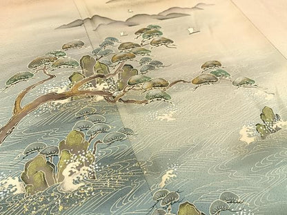 平和屋着物■訪問着　浜松文　暈し染め　金銀彩　高島屋扱い　正絹　逸品　BAAX6362hj