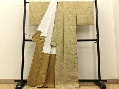 平和屋着物■上質な紬　吉祥小絣　反端付き　正絹　逸品　BAAX6366hj