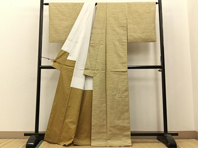 平和屋着物■上質な紬　吉祥小絣　反端付き　正絹　逸品　BAAX6366hj