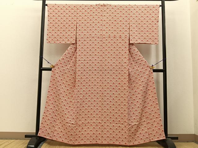 平和屋着物■上質な小紋　松葉青海波　正絹　逸品　未使用　BAAX6367hj