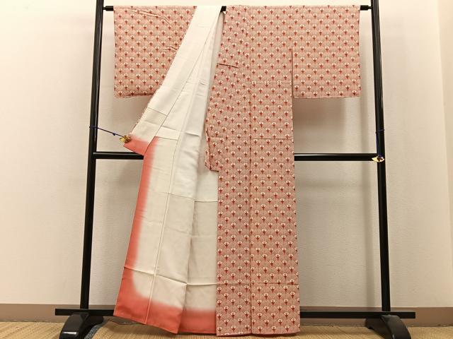 平和屋着物■上質な小紋　松葉青海波　正絹　逸品　未使用　BAAX6367hj