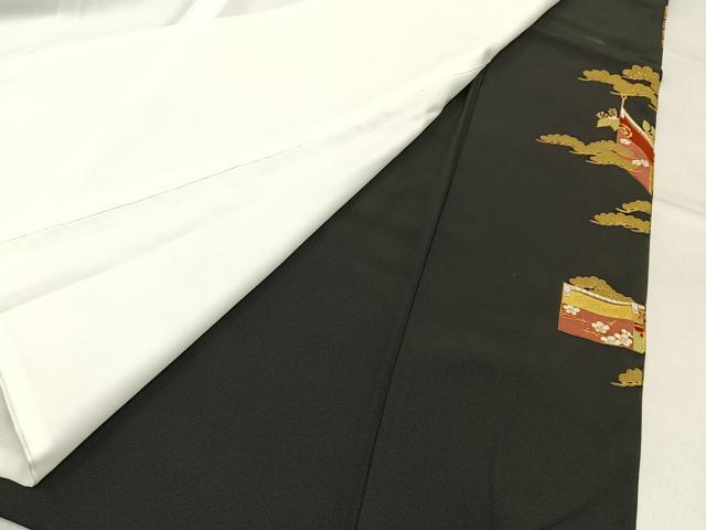 平和屋着物■豪華黒留袖　人物風景文　金彩　正絹　逸品　BAAX6369hj