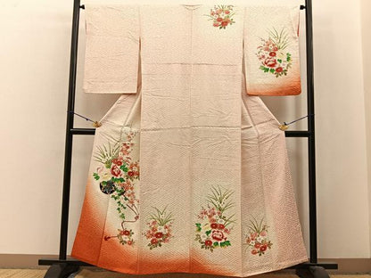平和屋着物■訪問着　手描き　花車文　暈し染め　金彩　正絹　逸品　BAAX6370hj