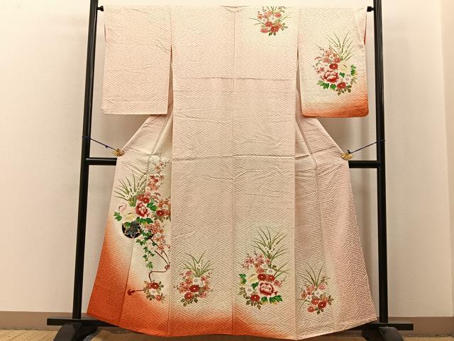 平和屋着物■訪問着　手描き　花車文　暈し染め　金彩　正絹　逸品　BAAX6370hj