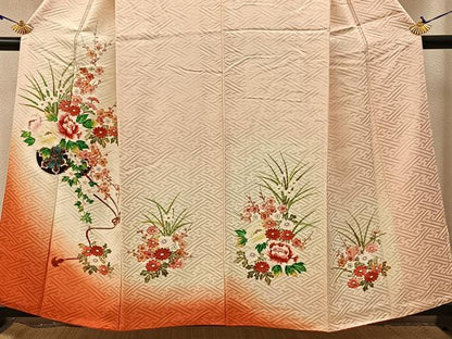 平和屋着物■訪問着　手描き　花車文　暈し染め　金彩　正絹　逸品　BAAX6370hj