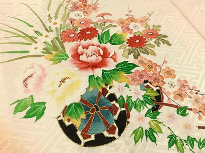 平和屋着物■訪問着　手描き　花車文　暈し染め　金彩　正絹　逸品　BAAX6370hj