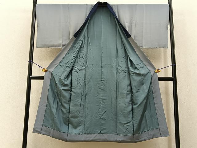 平和屋着物■男性　長襦袢　袷　手描き　渡船風景文　暈し染め　金彩　正絹　逸品　BAAX6372hj